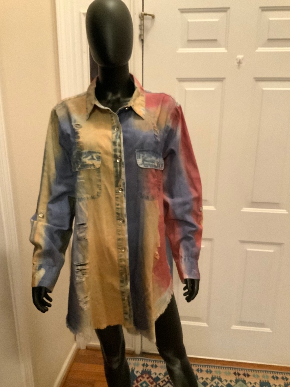 Thrill Jeans Distressed Shirt Jacket